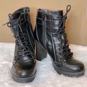 Heeled combat boots